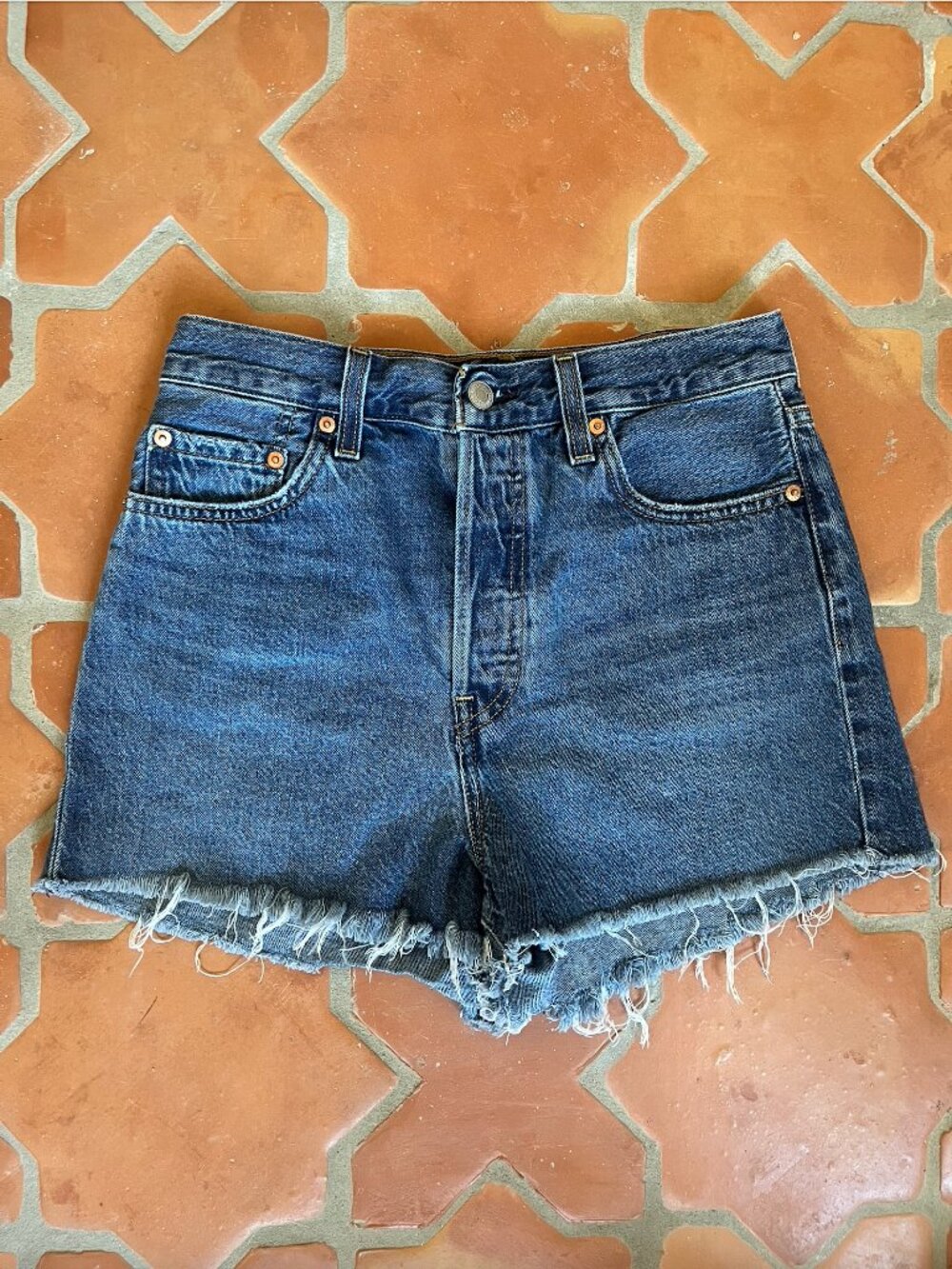 Levis Ribcage Denim Shorts